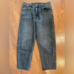 Women's GAP Barrel Jeans High Rise Size 27 4 Regular R Small S Black Wash EUC